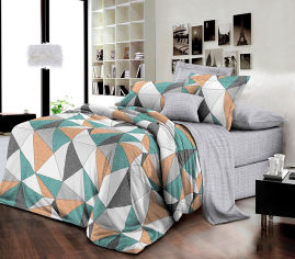 Акция на Комплект постельного белья MirSon Бязь Premium 17-0450 Multicolored rhombuses 220х240 (2200003086546) от Rozetka UA