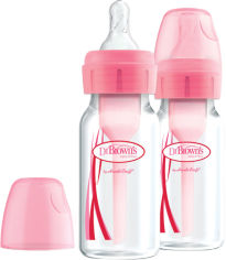 Акция на Детская бутылочка для кормления с узким горлышком Dr. Brown's Options+ 120 мл 2 шт Розовая (SB42305-ESX) от Rozetka