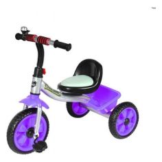 Акция на Детский велосипед трехколесный Baby Tilly CAMPER с EVA колесами и корзиной + колокольчик, фиолетовый от Allo UA
