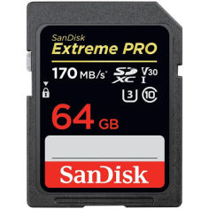 Акция на Карта памяти SanDisk 64GB SDXC C10 UHS-I U3 R170/W90MB Extreme Pro (SDSDXXY-064G-GN4IN) от Allo UA