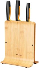 Акция на Набор ножей Fiskars FF с бамбуковой подставкой, 3 шт (1057553) от MOYO