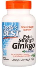 Акция на Doctor's Best Extra Strength Ginkgo 120 mg120 Veggie Caps Гинкго Билоба экстра сила от Stylus