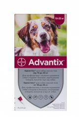 Акція на Капли Bayer/Elanco Advantix для собак 10-25 кг 4 пипетки/1 уп. (4007221047247) від Stylus