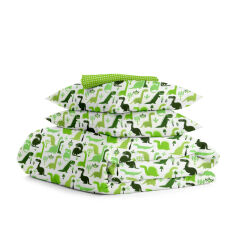 Акция на Комплект постельного белья Cosas Дино зеленый Полуторный комплект от Podushka