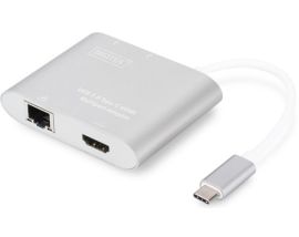 Акція на Адаптер Digitus USB 3.0 Type-C Multiport adapter 4K HDMI, 2xUSB 3.0 (DA-70847) від MOYO