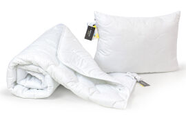 Акция на Набор антиаллергенный всесезонный с тенселем 1669 Eco Light White одеяло и подушка MirSon 155х215 см от Podushka