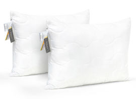 Акция на Набор антиаллергенных средних подушек Eco-Soft 1618 Eco Light White MirSon 50х70 см (2 шт) от Podushka