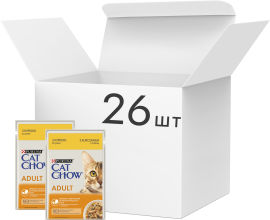 Акция на Упаковка влажного корма для взрослых кошек Purina Cat Chow Adult с курицей и цуккини 85 г x 26 шт (7613039856826) от Rozetka