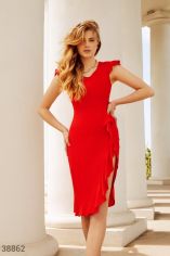 Акция на Червона сукня з воланом от Gepur