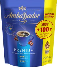 Акция на Кофе растворимый Ambassador Premium 400 г (8720254065427) от Rozetka