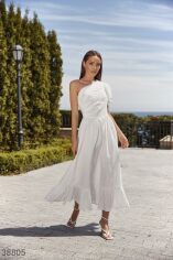 Акція на Асиметрична сукня білого кольору від Gepur
