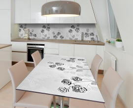 Акция на Виниловая 3D наклейка на стол Zatarga Стеклянные цветы 600х1200 мм (Z185266st) от Rozetka UA