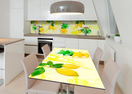 Акция на Виниловая 3D наклейка на стол Zatarga Чай с лимонами 600х1200 мм (Z182968st) от Rozetka UA