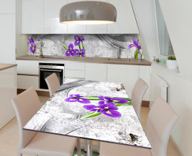 Акция на Виниловая 3D наклейка на стол Zatarga Величественные ирисы 650х1200 мм (Z185096/1st) от Rozetka UA