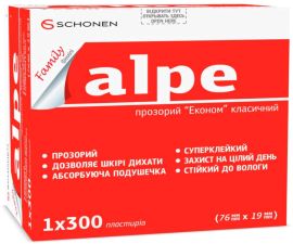 Акція на Пластырь Alpe Family Эконом прозрачный классический 76х19 мм №1х300 (000000553) від Rozetka UA