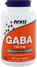 Акція на Now Foods Gaba Гамма-Аминомасляная Кислота, 750 mg, 200 Veg Capsules (NOW-00129) від Stylus