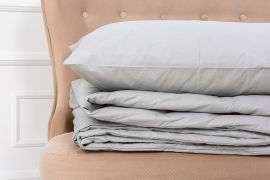 Акція на Детский летний спальный набор 2715 Silk Kapok 16-5703 Light Gray одеяло и наволочки MirSon 110х140 см + 2 наволочки (40х60 см) від Podushka