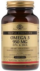 Акція на Solgar Omega-3 950 mg Triple Strength 50 caps Омега-3, ЕПК і ДГК, потрійна сила від Y.UA