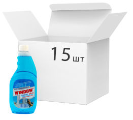 Акция на Упаковка средства для мытья окон Window Plus Синий (на основе нашатырного спирта) с распылителем запаска 500 мл х 15 шт (4820167000431) от Rozetka