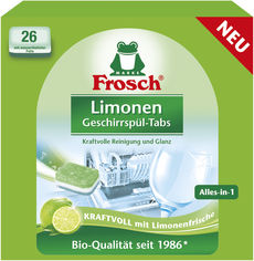 Акция на Таблетки для мытья посуды в посудомоечных машинах Frosch Лимон 26 шт х 20 г (4001499940132) от Rozetka