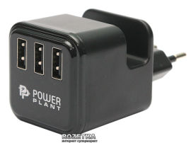 Акция на Сетевое зарядное устройство PowerPlant 3 x USB (DV00DV5065) от Rozetka