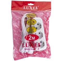 Акция на Удлинитель Luxel 3 гнезда с заземлением 2м 3500Вт. 16А 7132 белый от Allo UA