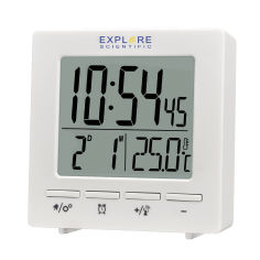 Акция на Настольные часы Explore Scientific Mini RC Alarm White (RDC1005GYELC2) от Rozetka UA