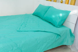 Акция на Детский летний спальный комплект 2405 EcoSilk 11-2208 Mint одеяло, простынь и наволочки MirSon 110х140 см от Podushka