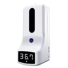 Акція на Умный бесконтактный инфракрасный Термометр К-9 с автоматическим диспенсером для дезинфицирующего средства или жидкого мыла від Allo UA