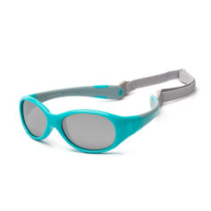 Акція на Детские солнцезащитные очки 0+ Flex Koolsun KS-FLAG000 бирюзово-серые від Podushka