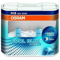 Акция на Комплект авто ламп H3 55W 12V +20% Osram оригинал с гарантией! Эффект ксенона! PK22S 10X2 от Allo UA