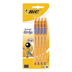 Акція на Набор шариковых ручек BIC Orange Grip, синих, 4 шт. 9042/11928 ТМ: BIC від Antoshka