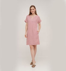 Акция на Платье льняное короткое Linen SoundSleep розовое S от Podushka