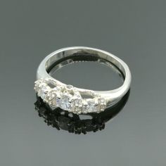 Акция на Серебряное кольцо с фианитами Ажур 17,5 размер от Allo UA