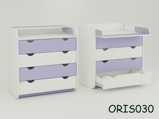 Акція на Пеленальный комод Colour с 4 ящиками Бело-лиловый (ORIS030) від Stylus
