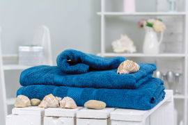 Акция на Набор махровых полотенец 5015 SoftNess Blueberry Mirson 3 шт от Podushka