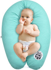 Акция на Подушка для беременных и кормления Papaella Стандарт 30х190 Горошек ментол (4820227285013) от Rozetka UA