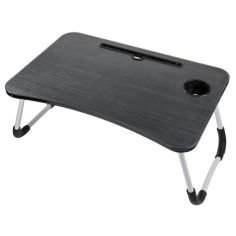 Акція на Столы и подставки Стол подставка для ноутбука, складной стол для ноутбука с отверстием для планшета MRD, Black від Allo UA