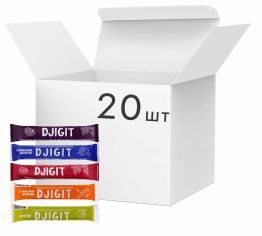 Акция на Упаковка батончиков DJIGIT орехово-фруктовых в ассортименте 5 вкусов 30 г х 20 шт (10799439693002) от Rozetka