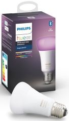 Акция на Умная лампа Philips Hue Single Bulb E27, 9W(60Вт), 2000K-6500K, Color, Bluetooth, димируемая от MOYO