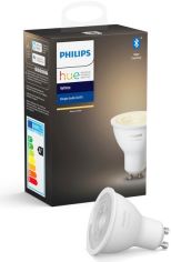 Акція на Умная лампа Philips Hue GU10, 5.2W(57Вт), 2700K, White, Bluetooth, диммируемая від MOYO