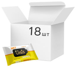 Акция на Упаковка влажных салфеток Unis для снятия макияжа 18 пачек по 25 шт (4820180331895) от Rozetka UA