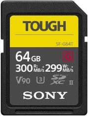 Акція на Карта памяти Sony SDXC 64GB C10 Tough UHS-II U3 V90 R300/W299MB/s (SF-G64T) від MOYO