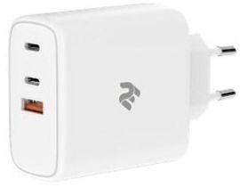 Акция на Сетевое ЗУ 2Е Wall Charger GaN USB-C PD3.0 Dual, QC3.0, Max 65W, white от MOYO