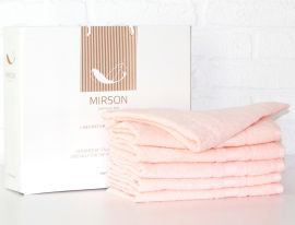 Акция на Набор махровых полотенец 5080 Elite Softness Peach Mirson 6 шт в подарочной коробке 70х140 см - 6 шт от Podushka