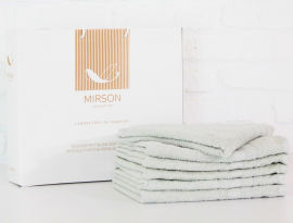 Акция на Набор махровых полотенец 5078 Elite Softness Menthol Mirson 6 шт в подарочной коробке 50х90 см - 6 шт от Podushka