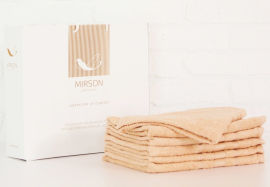 Акція на Набор махровых полотенец 5075 Elite Softness Ivory Mirson 6 шт в подарочной коробке 70х140 см - 6 шт від Podushka
