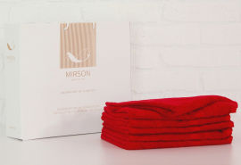 Акция на Набор махровых полотенец 5070 Elite Softness Bordo Mirson 6 шт в подарочной коробке 50х90 см - 6 шт от Podushka