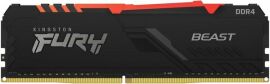 Акція на Память для ПК Kingston DDR4 3733 16GB FURY Beast RGB (KF437C19BB1A/16) від MOYO