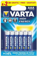 Акция на Элемент питания Батарейка VARTA HIGH ENERGY AAA Alkaline 4+2 шт. от MOYO